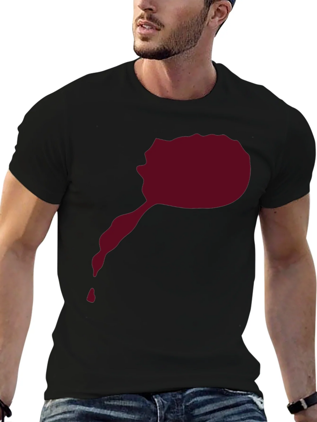 Maroon Splatter Graphic Tee - Mens Black T-Shirt product image 9