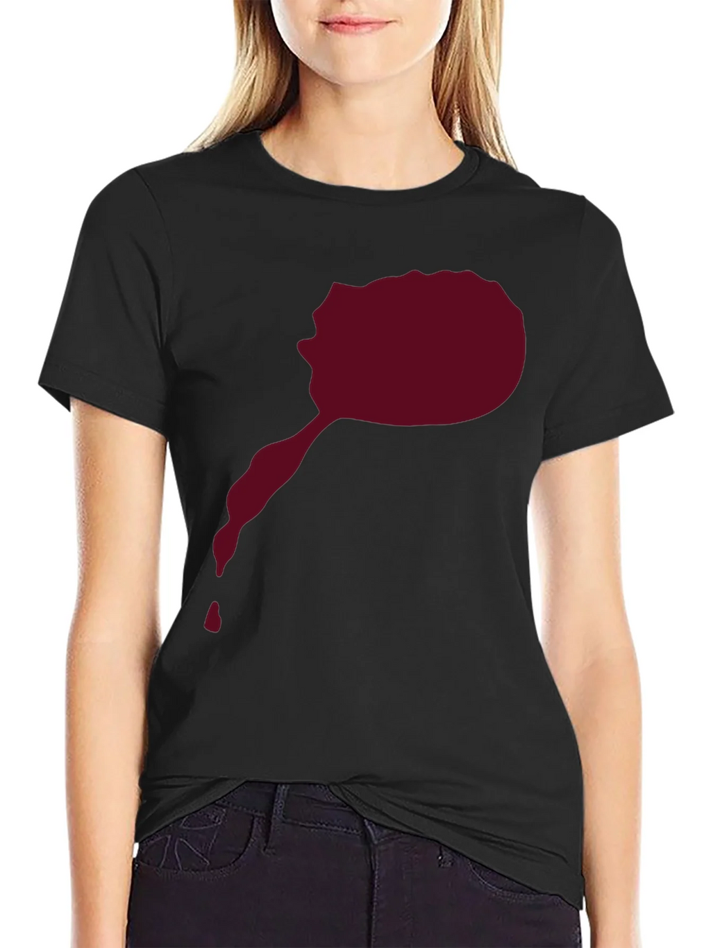 Maroon Splatter Graphic Tee - Mens Black T-Shirt product image 5
