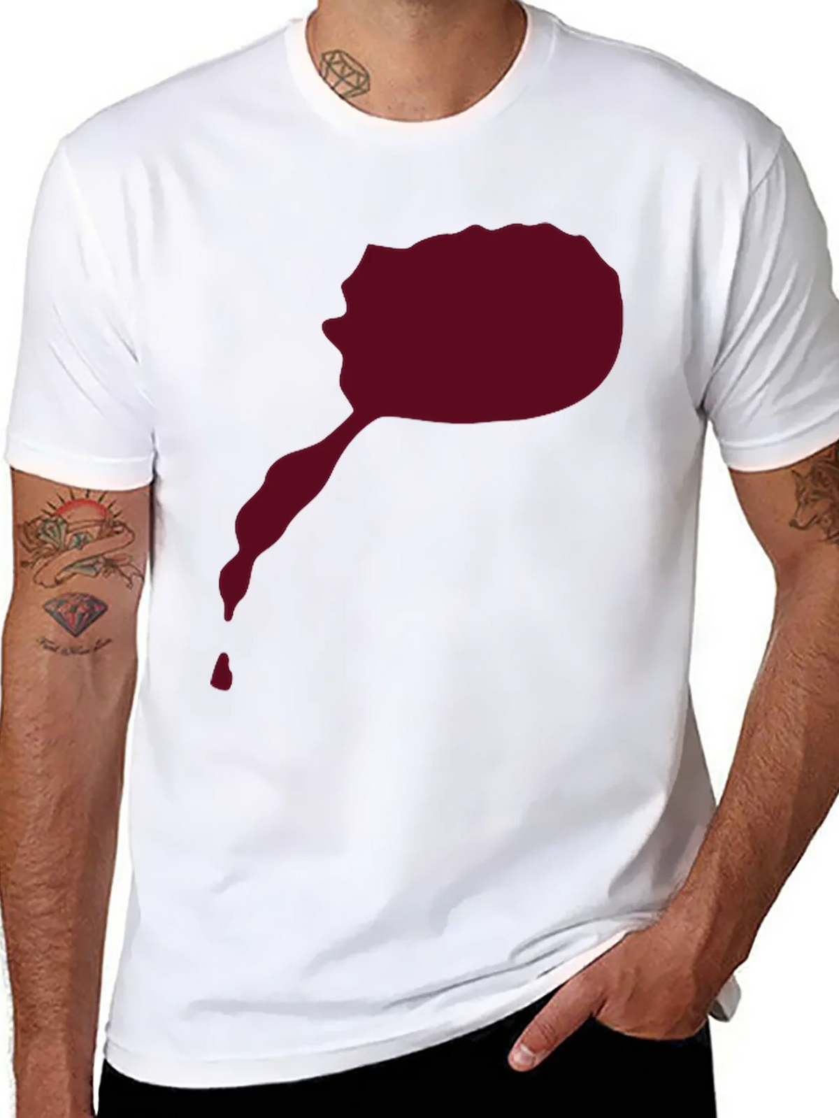 Maroon Splatter Graphic Tee - Mens Black T-Shirt product image 10