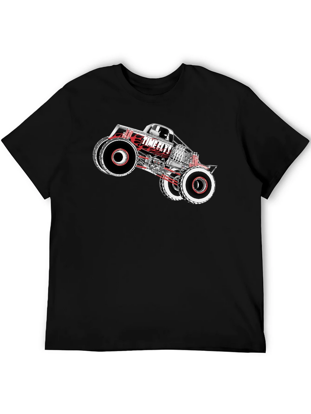 Time Flys Monster Truck Graphic T-Shirt - Black product image 8