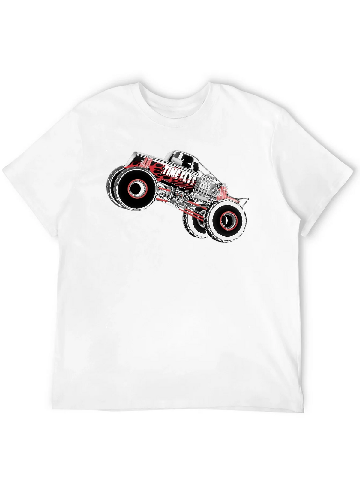 Time Flys Monster Truck Graphic T-Shirt - Black product image 3