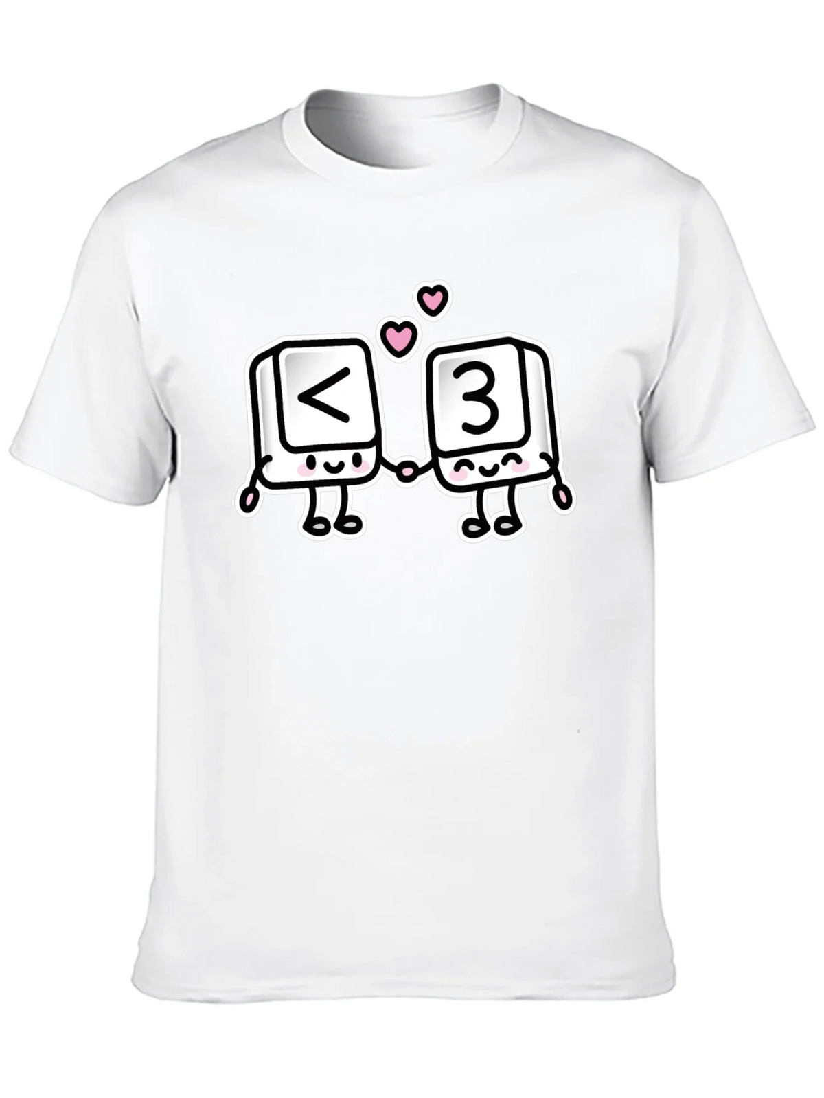 Black T-Shirt with <3 Cartoon Design product image 9