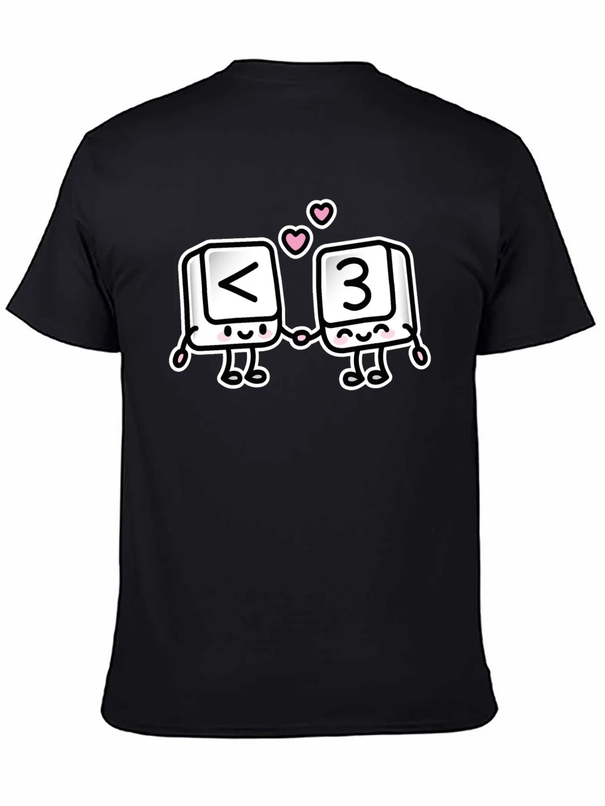 Black T-Shirt with <3 Cartoon Design product image 4