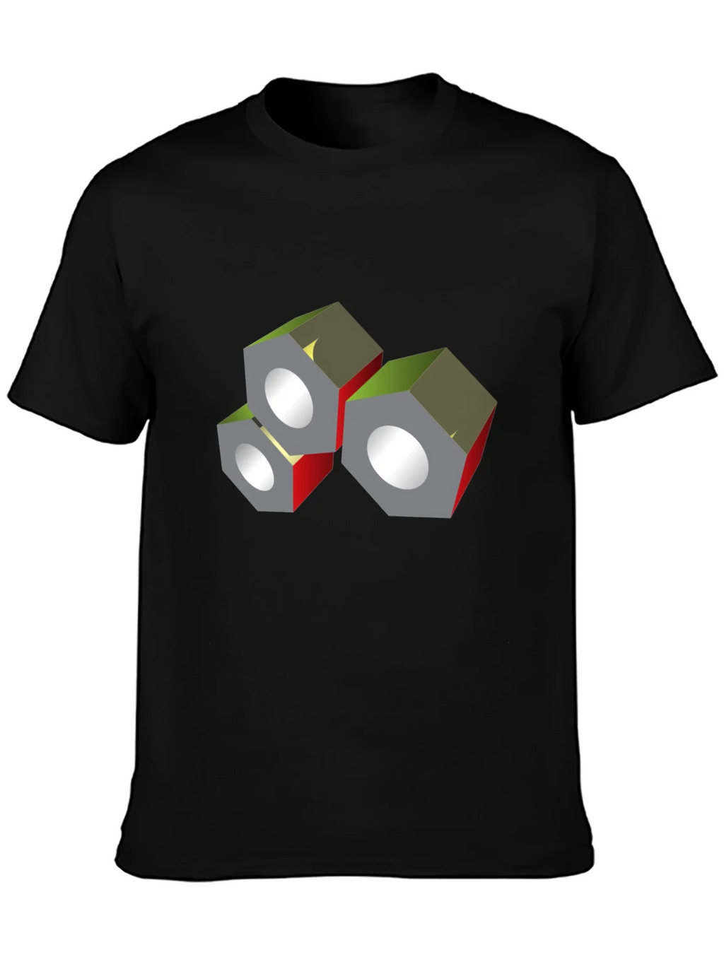 Abstract Nuts Graphic Black T-Shirt product image 3