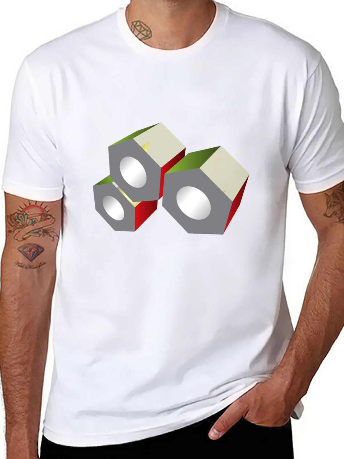 Abstract Nuts Graphic Black T-Shirt product image 7
