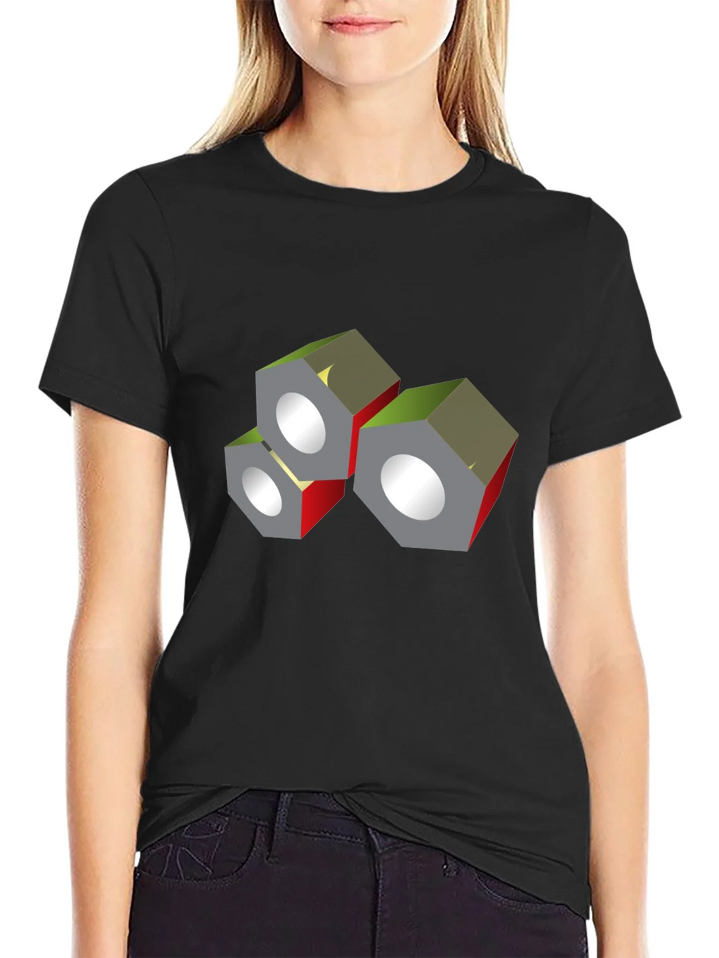 Abstract Nuts Graphic Black T-Shirt product image 2