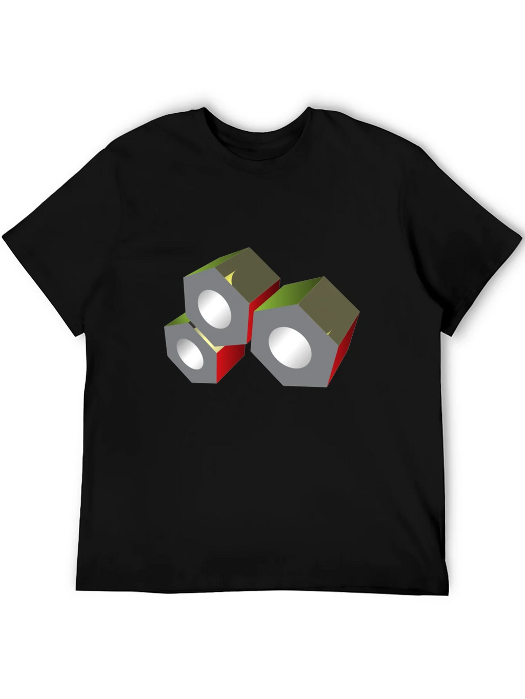 Abstract Nuts Graphic Black T-Shirt product image 5