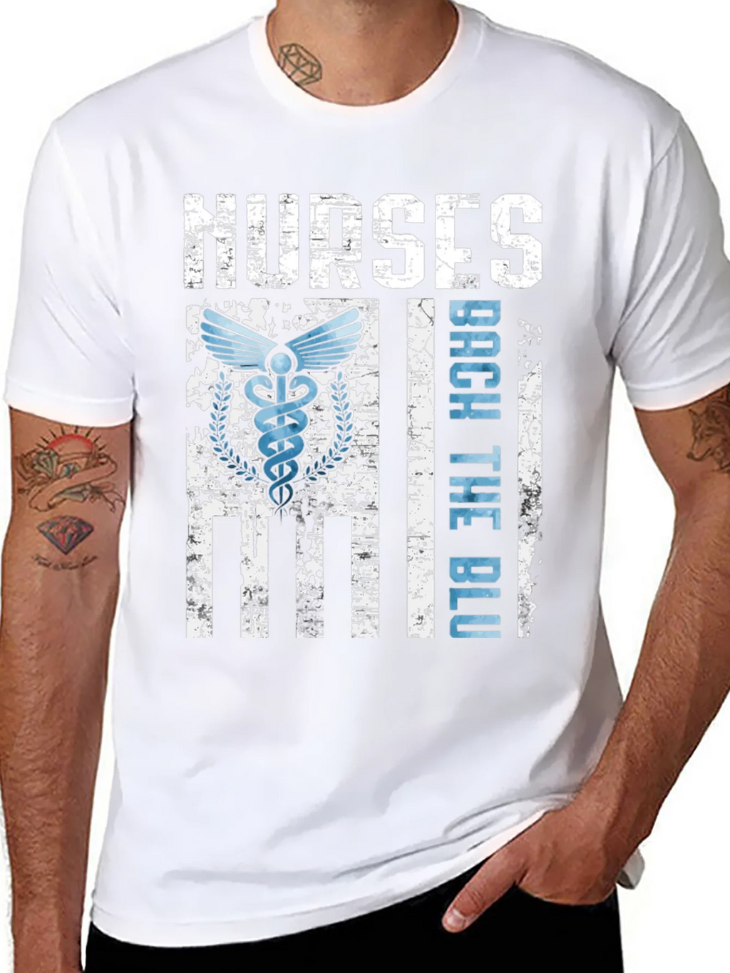 Nurses Back The Blue T-Shirt - Healthcare Support Apparel product image 10