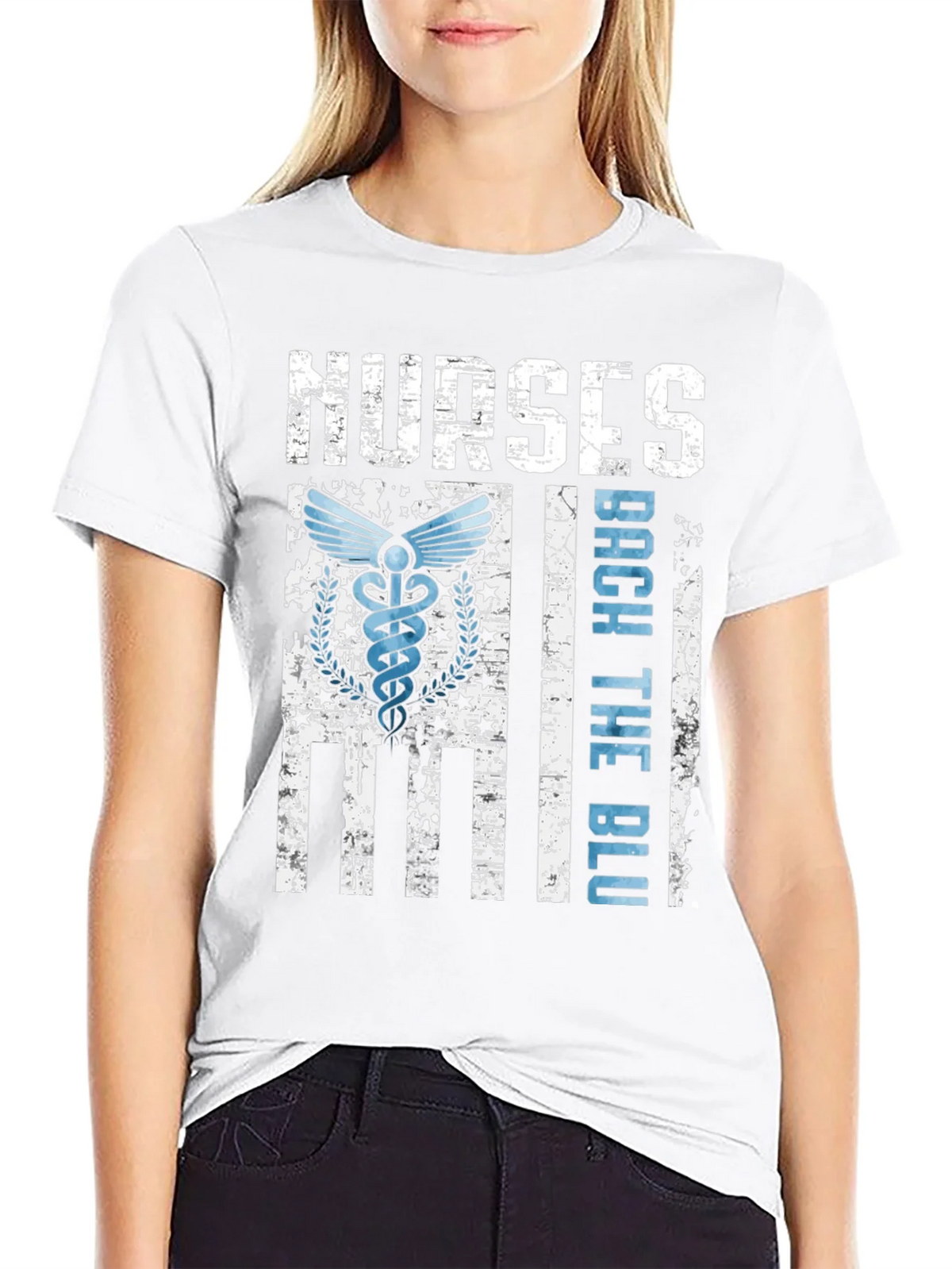 Nurses Back The Blue T-Shirt - Healthcare Support Apparel product image 11