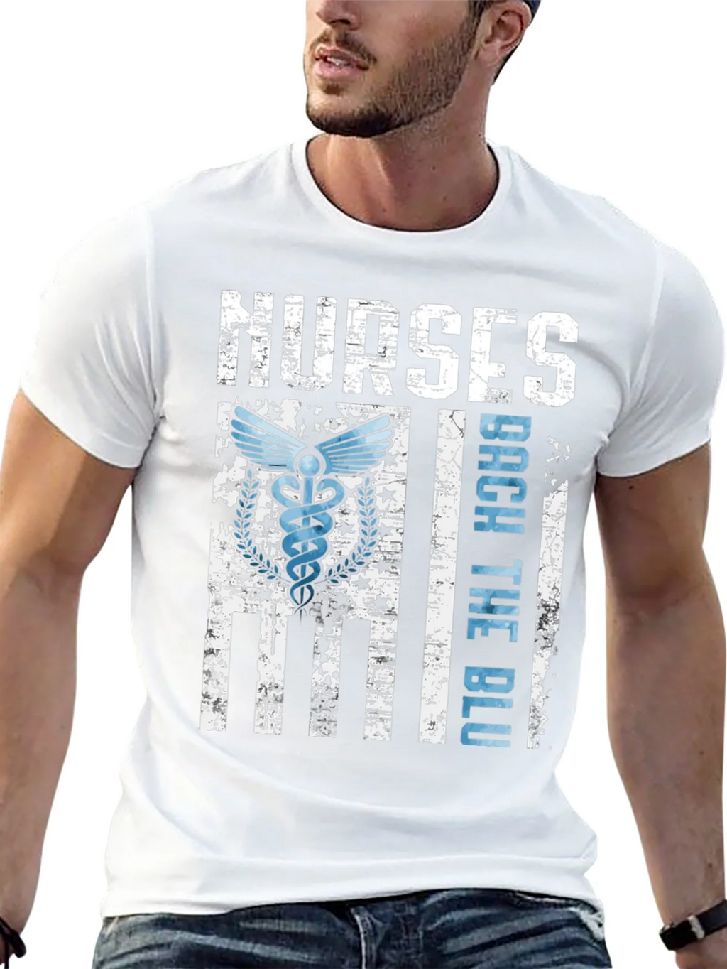 Nurses Back The Blue T-Shirt - Healthcare Support Apparel product image 4
