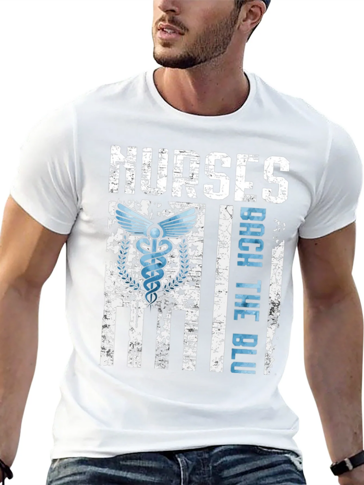 Nurses Back The Blue T-Shirt - Healthcare Support Apparel product image 4