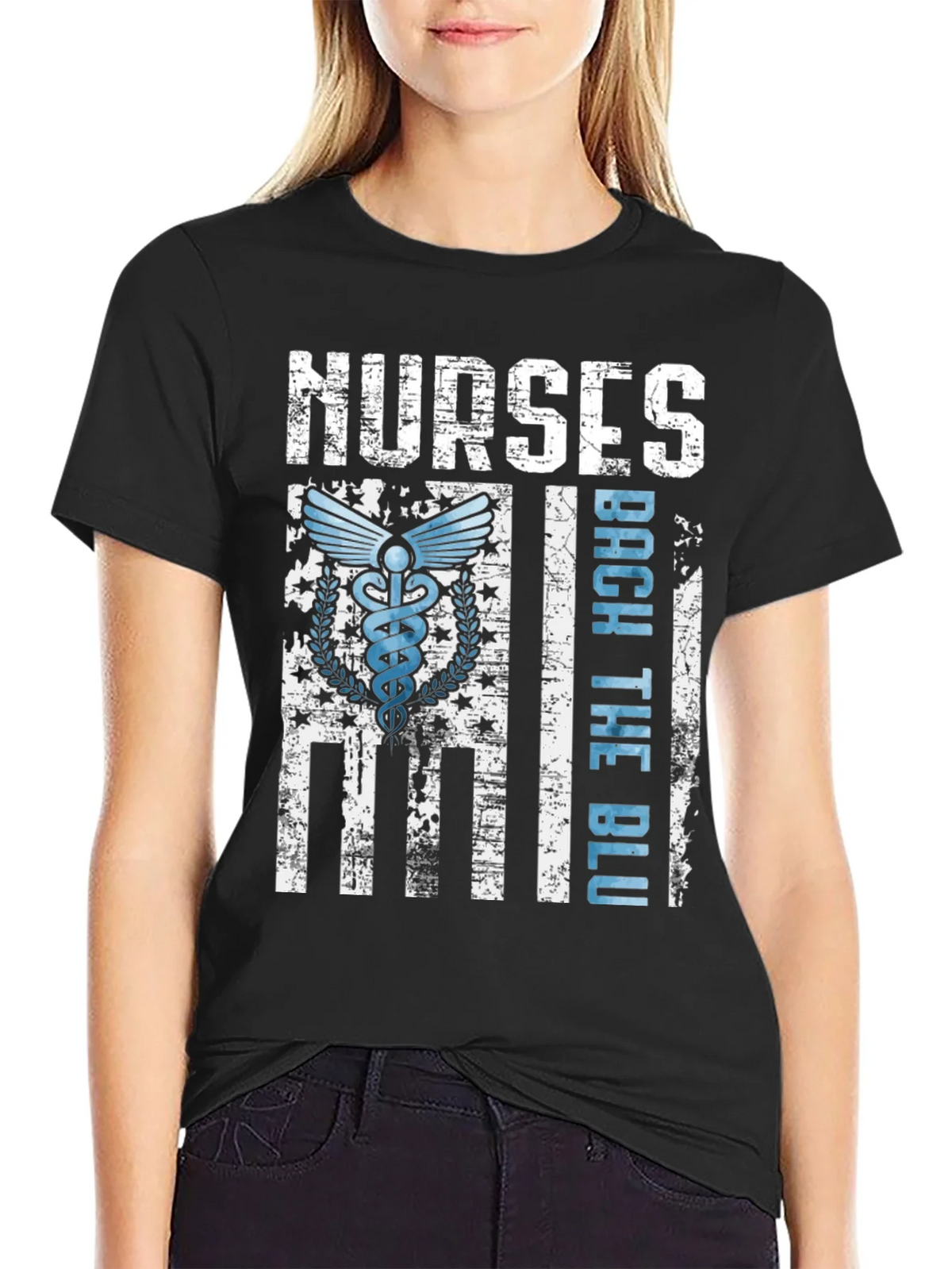 Nurses Back The Blue T-Shirt - Healthcare Support Apparel product image 5