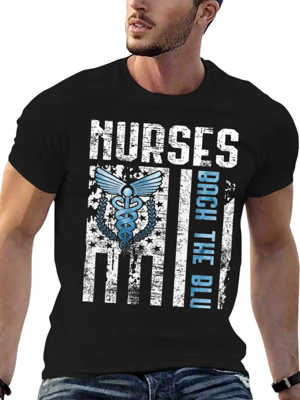 Nurses Back The Blue T-Shirt - Healthcare Support Apparel product image 9