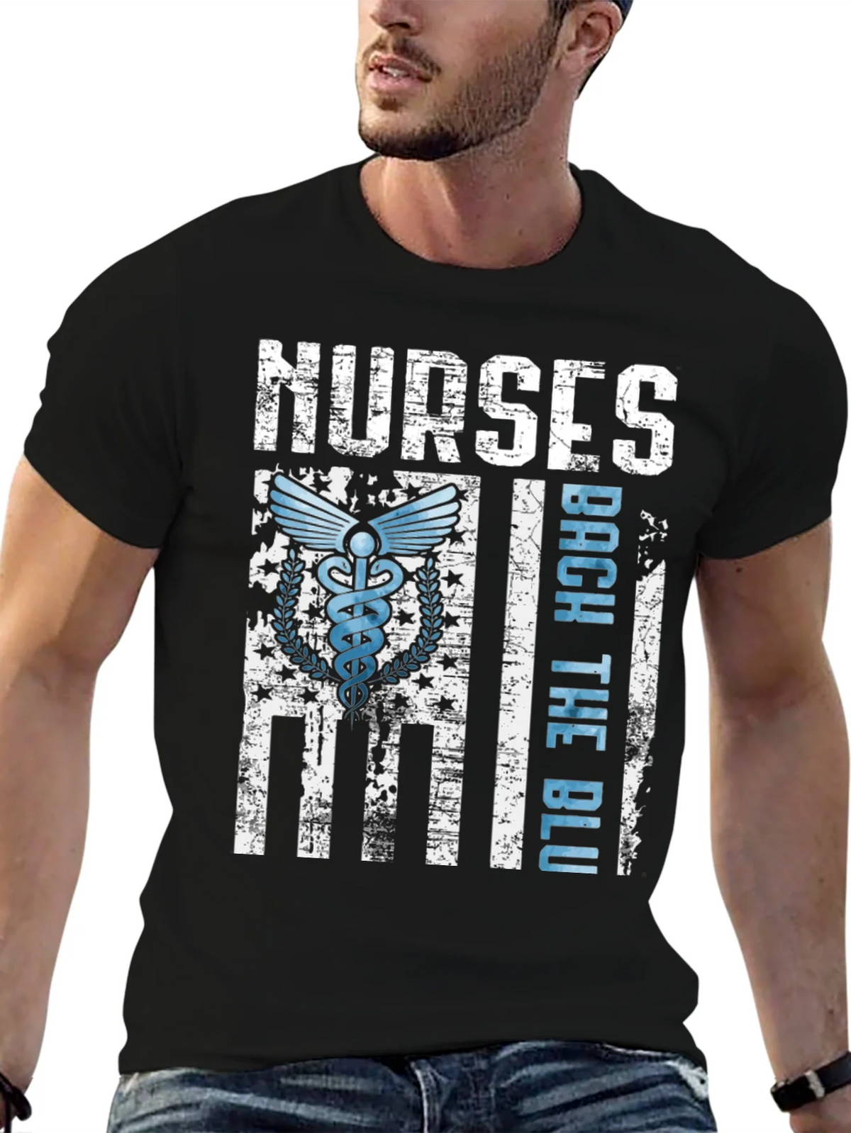 Nurses Back The Blue T-Shirt - Healthcare Support Apparel product image 9
