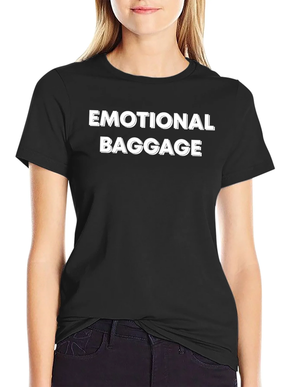 Emotional Baggage Graphic Tee - Black Cotton T-Shirt product image 2