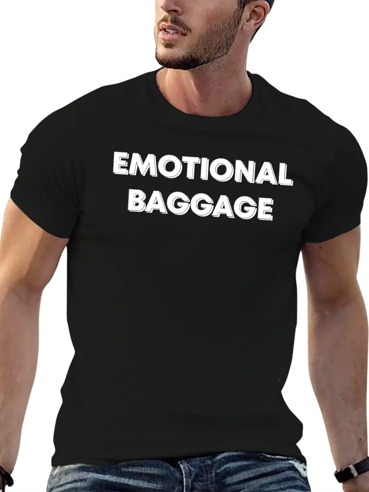 Emotional Baggage Graphic Tee - Black Cotton T-Shirt product image 6