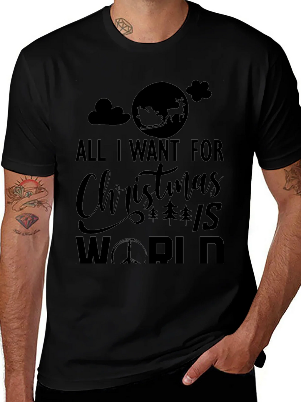 All I Want for Christmas Peace World Graphic Tee product image 1