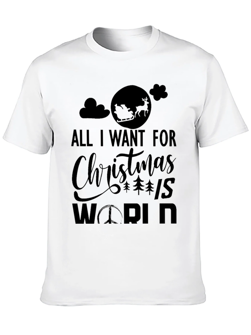 All I Want for Christmas Peace World Graphic Tee product image 9