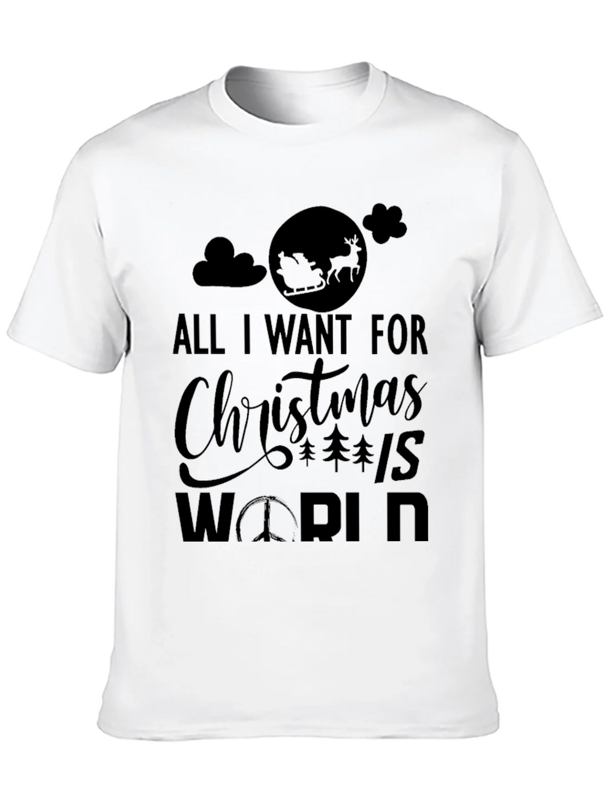 All I Want for Christmas Peace World Graphic Tee product image 9