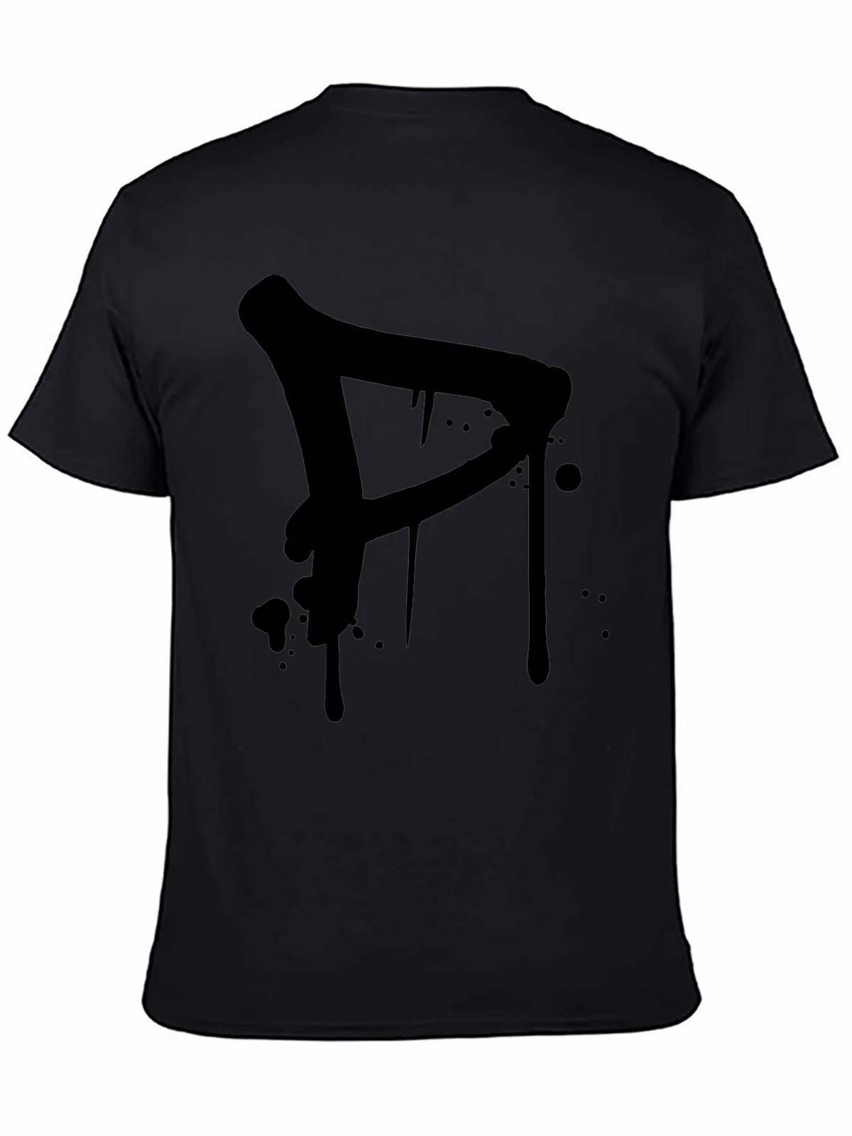 Mens Black T-Shirt with Graffiti Style Letter product image 4