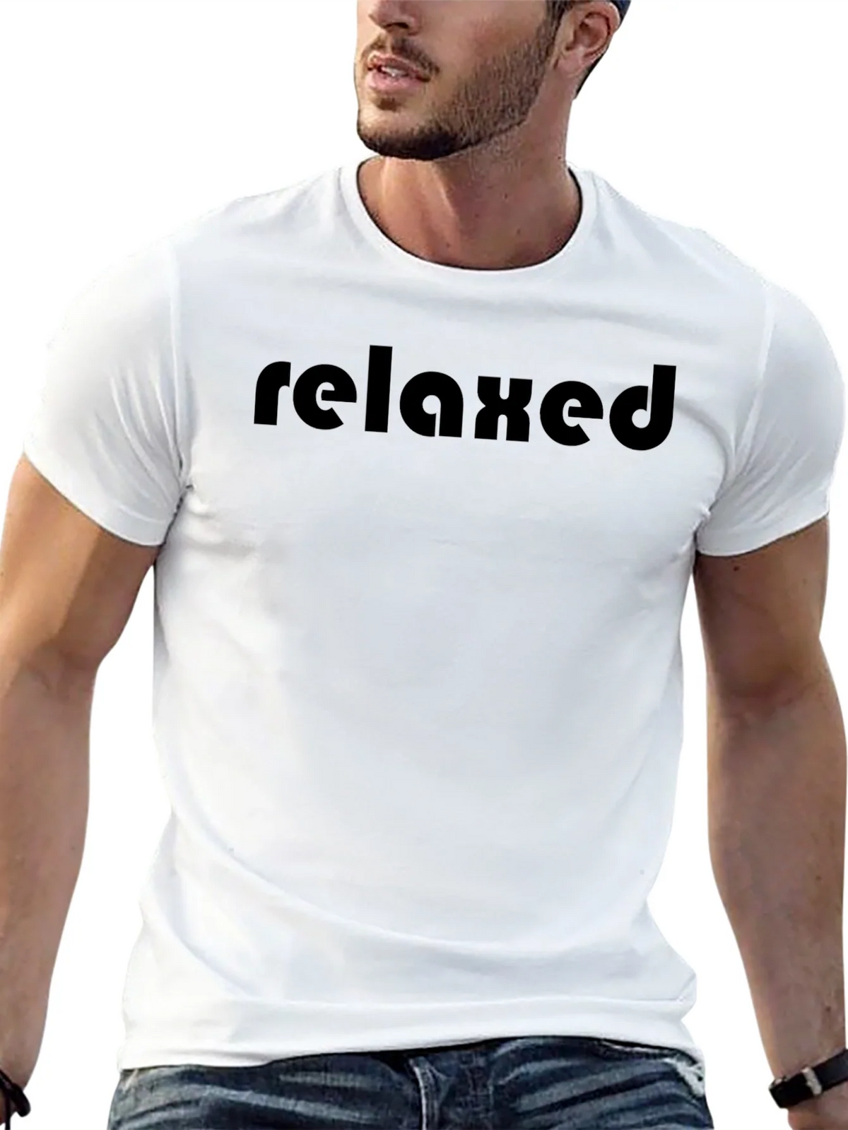 Relaxed Mens Black Graphic Tee Shirt product image 4