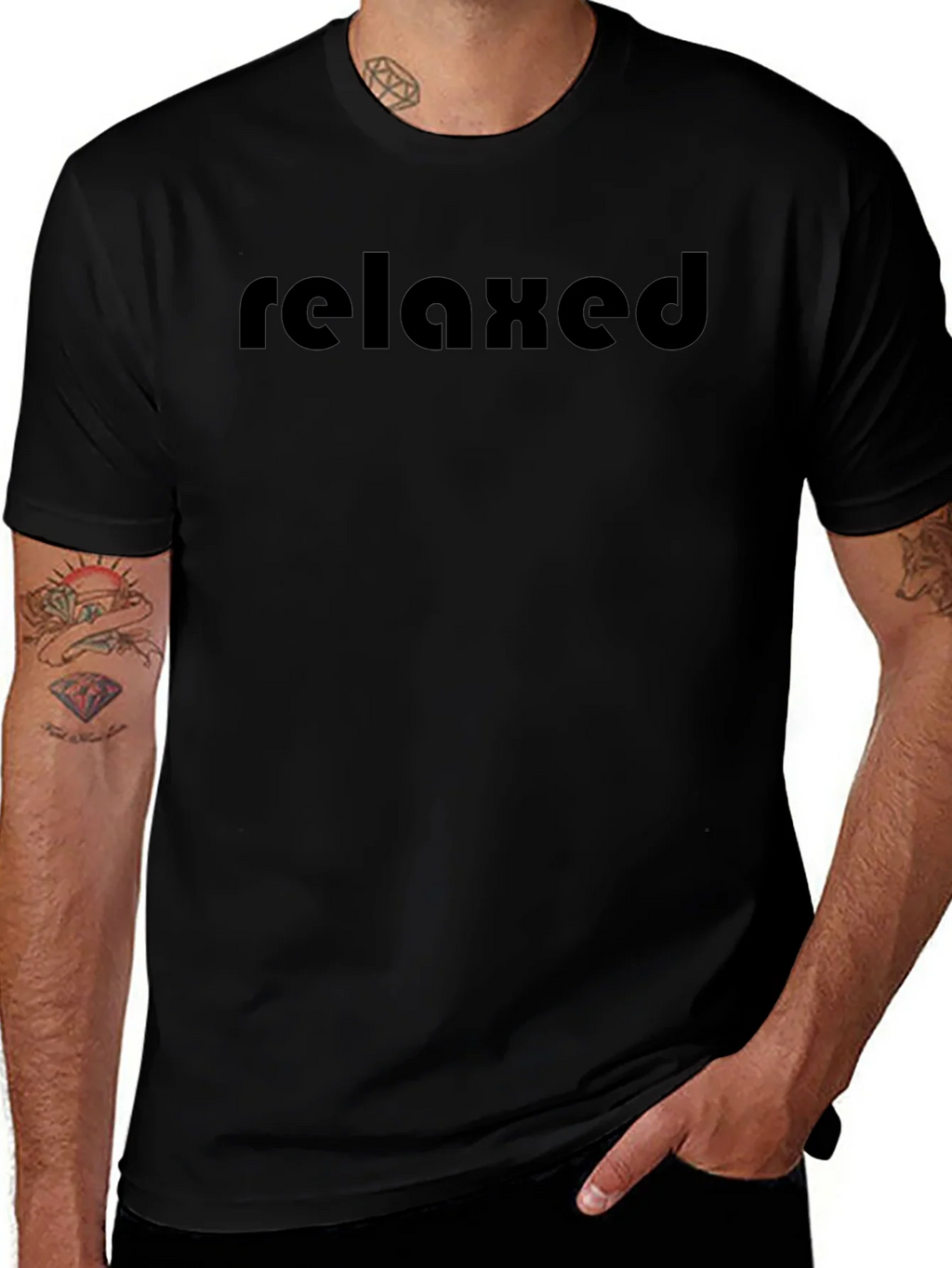 Relaxed Mens Black Graphic Tee Shirt product image 1
