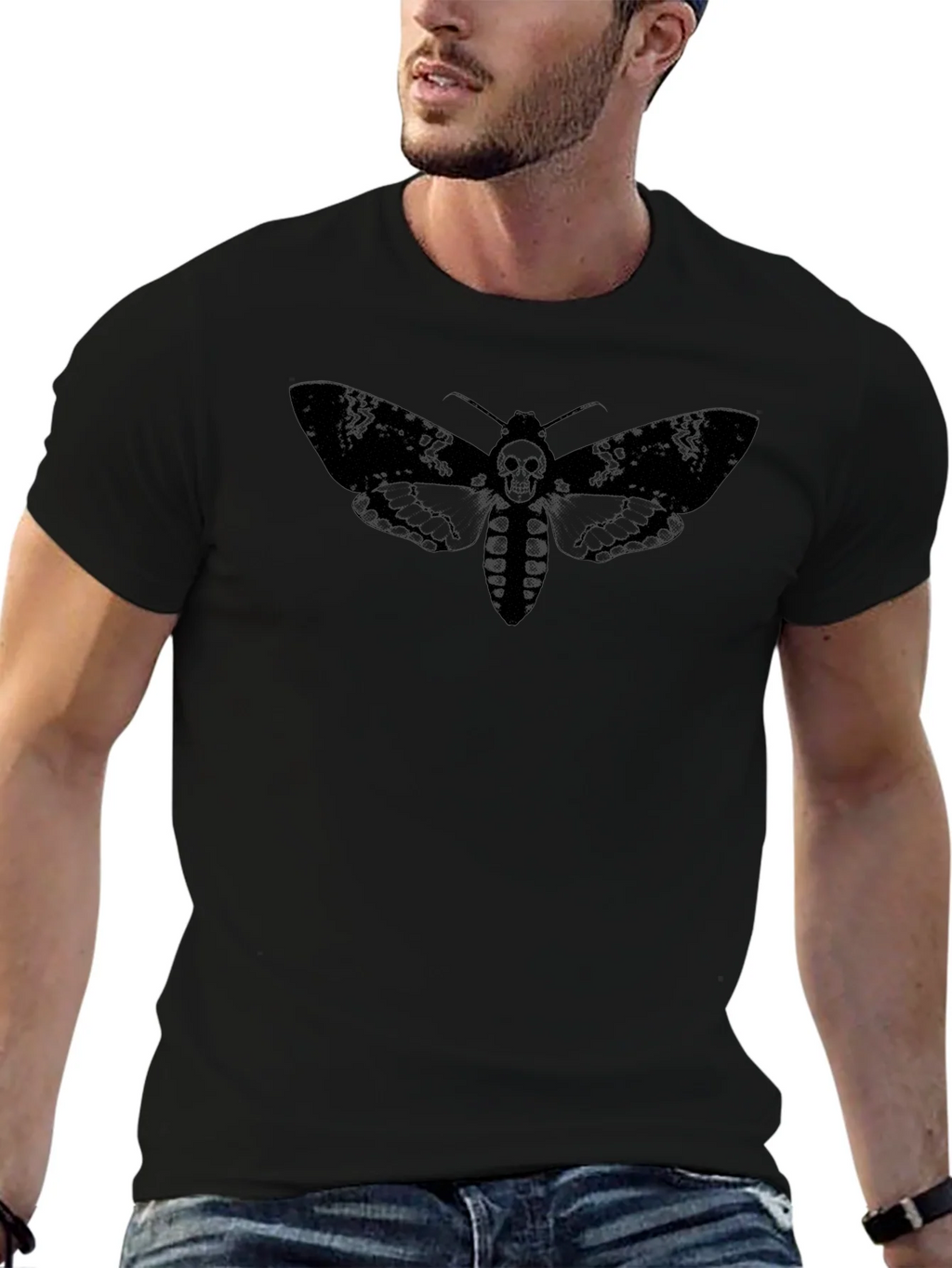 Moth Skull Graphic Tee - Dark Aesthetic T-Shirt product image 9