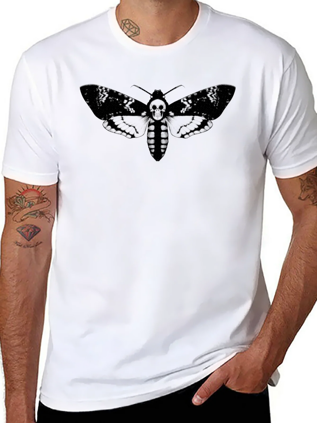 Moth Skull Graphic Tee - Dark Aesthetic T-Shirt product image 10