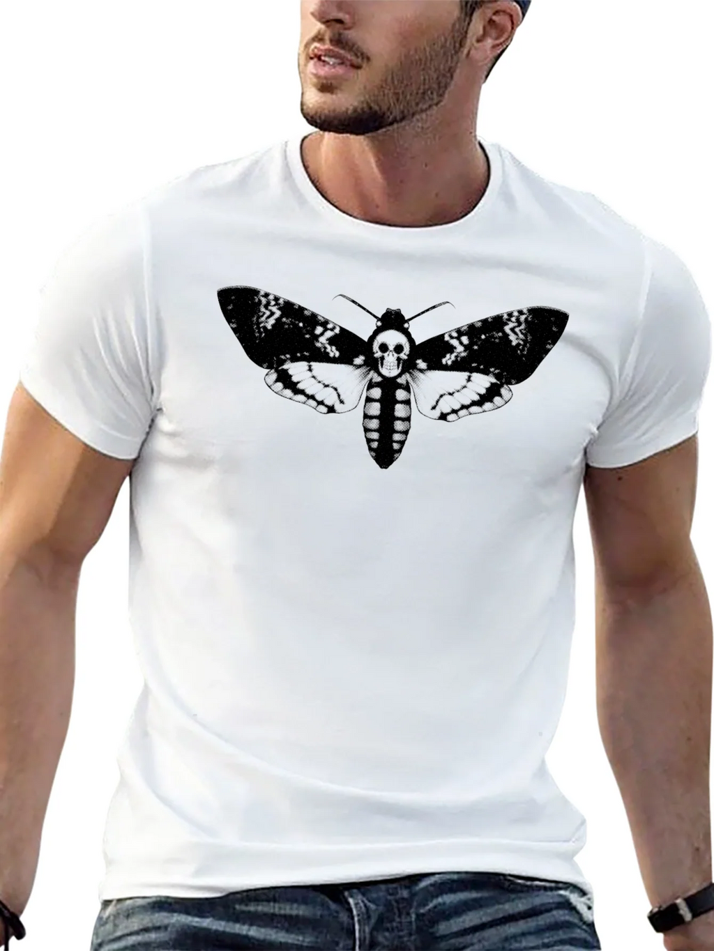 Moth Skull Graphic Tee - Dark Aesthetic T-Shirt product image 4