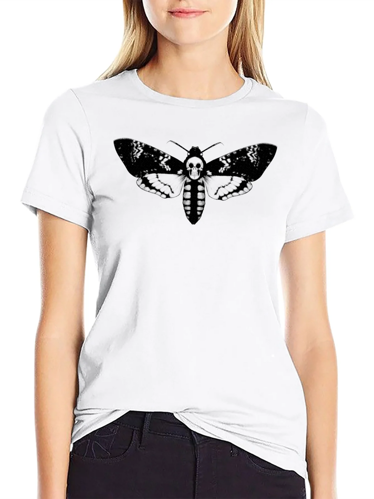 Moth Skull Graphic Tee - Dark Aesthetic T-Shirt product image 11