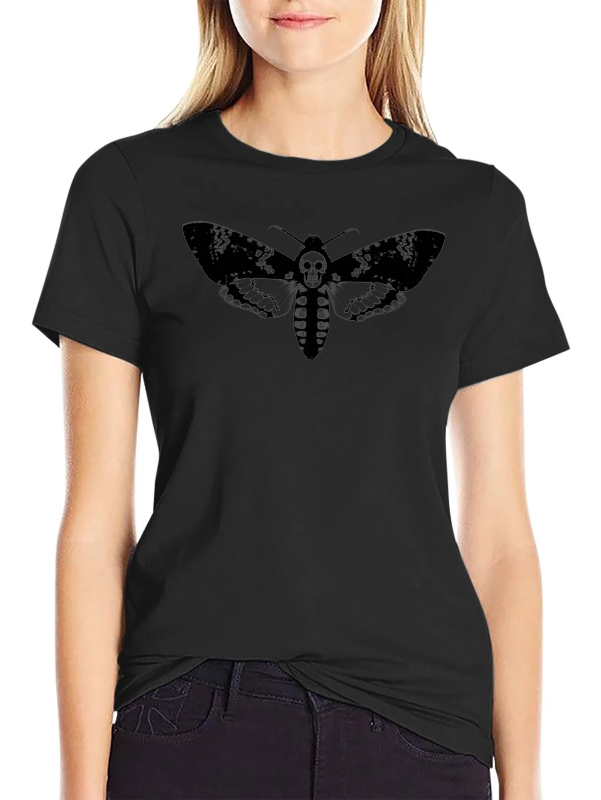 Moth Skull Graphic Tee - Dark Aesthetic T-Shirt product image 5