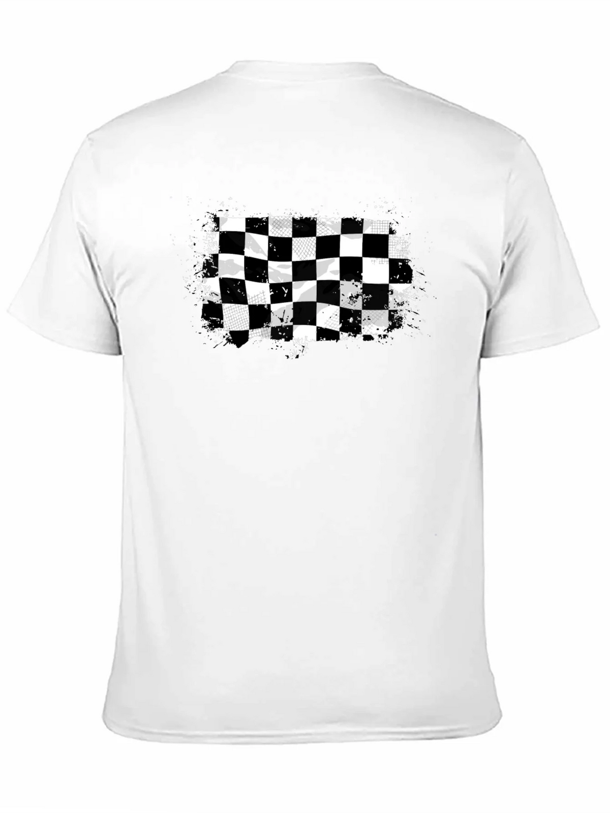 Checkered Flag Graphic Tee - Black Cotton T-Shirt product image 10