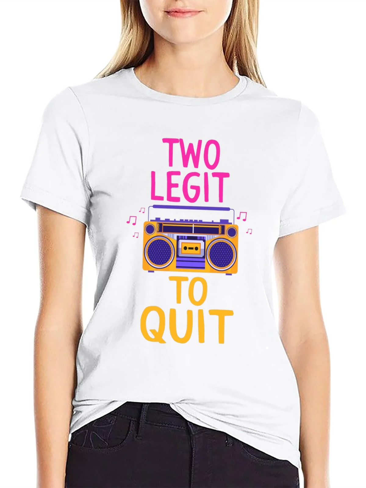 Two Legit To Quit Graphic T-Shirt - Retro Boombox Design product image 8