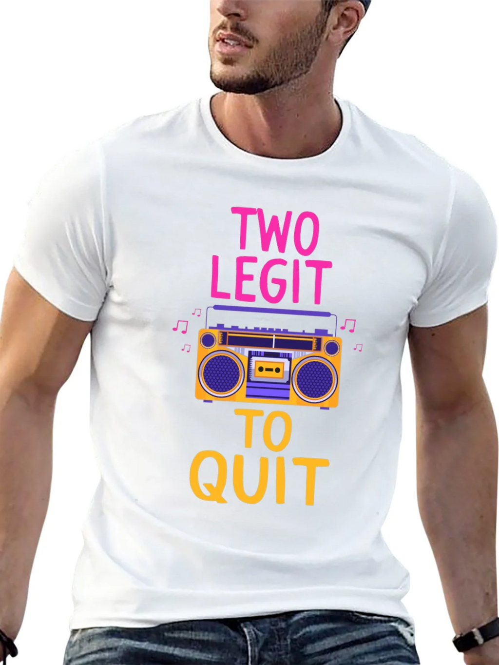 Two Legit To Quit Graphic T-Shirt - Retro Boombox Design product image 12
