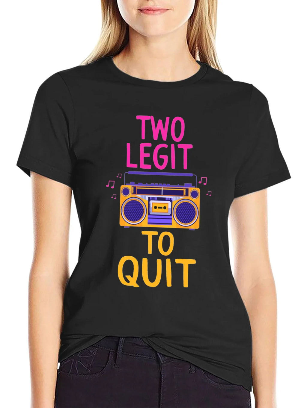 Two Legit To Quit Graphic T-Shirt - Retro Boombox Design product image 2