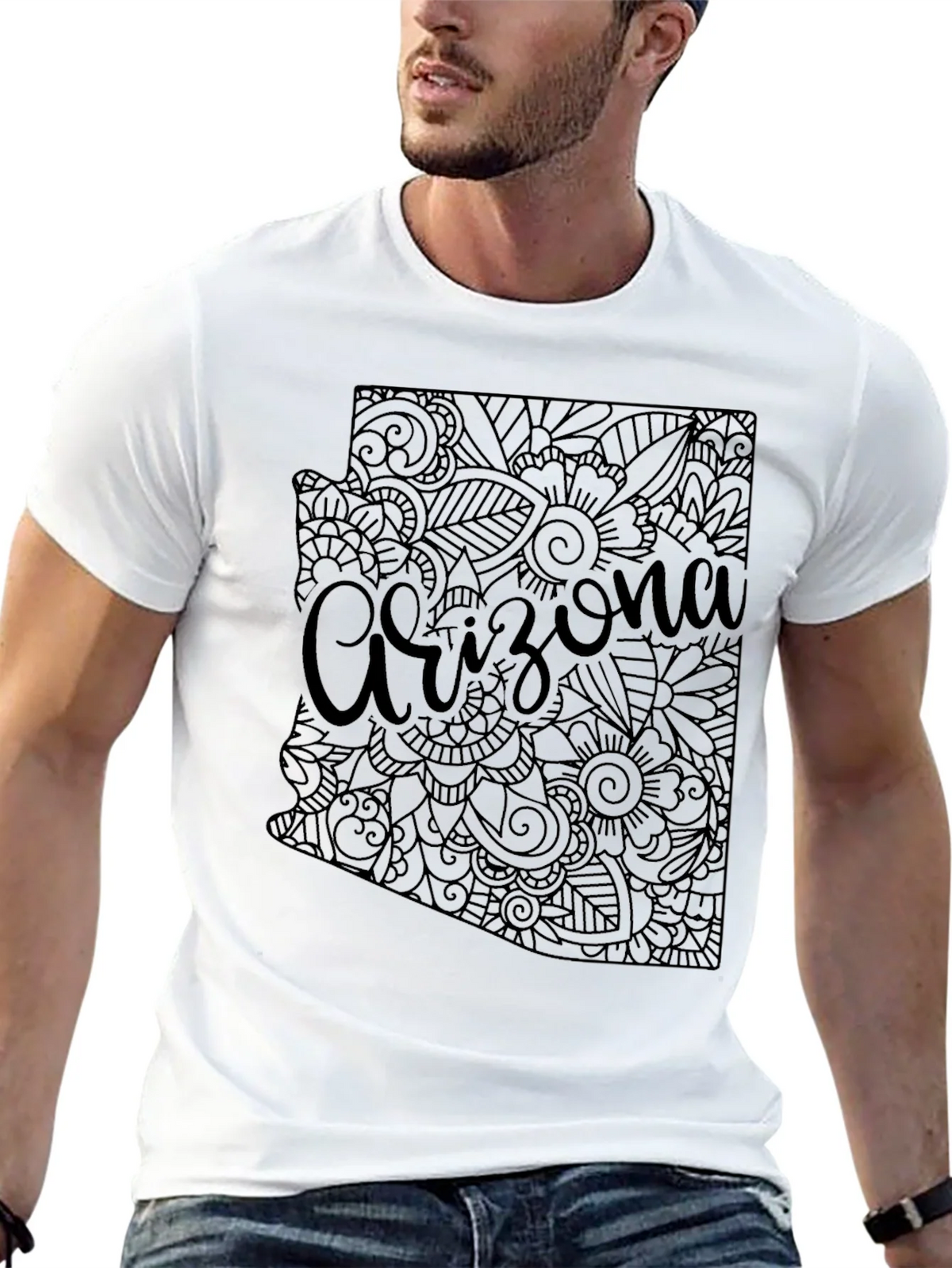 Arizona State Floral Map T-Shirt product image 4