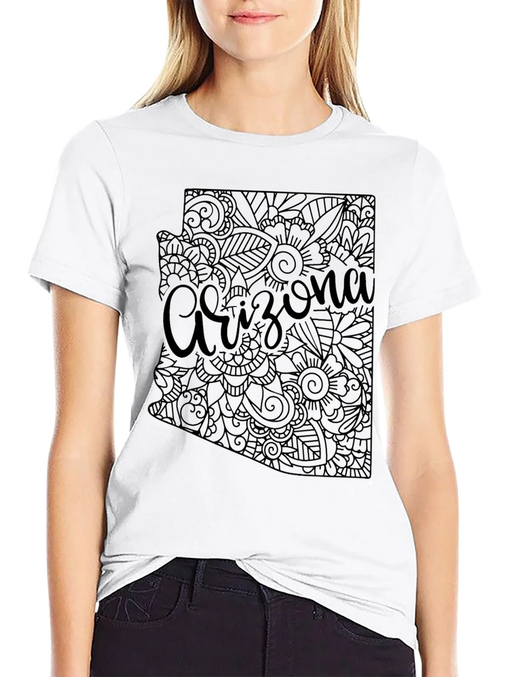 Arizona State Floral Map T-Shirt product image 11