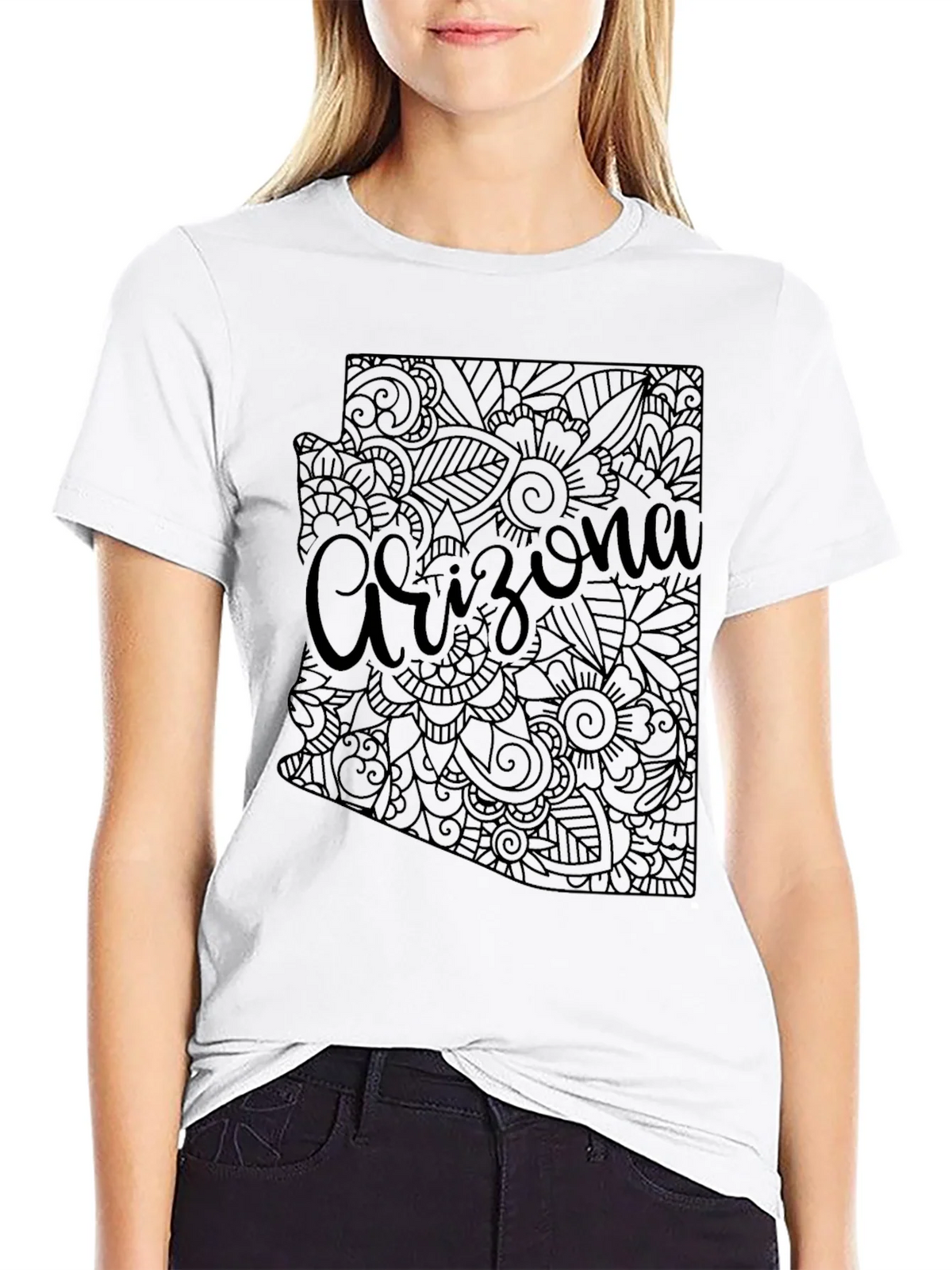 Arizona State Floral Map T-Shirt product image 11