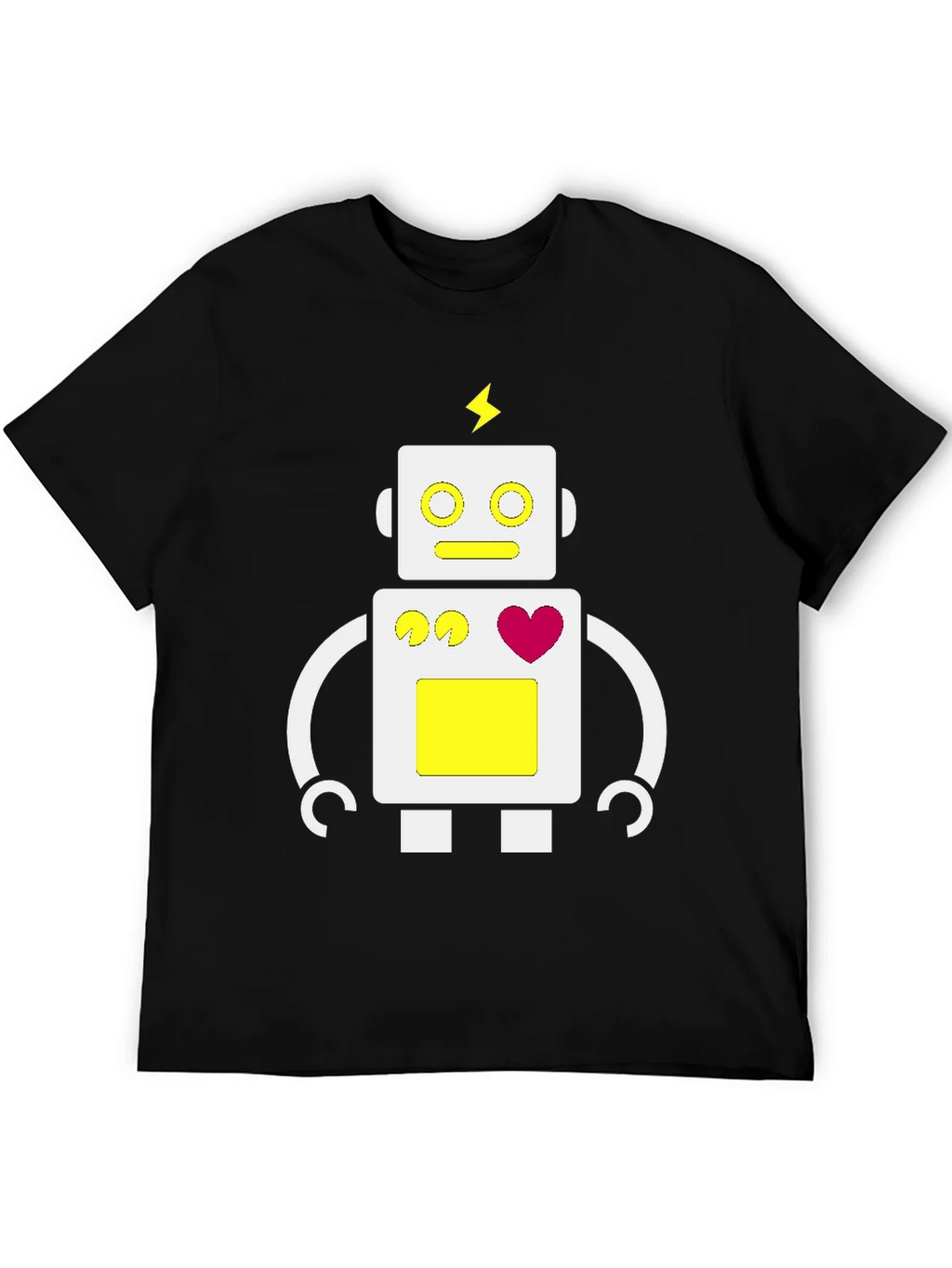 Fun Robot Graphic Tee - Black Cotton Blend product image 8