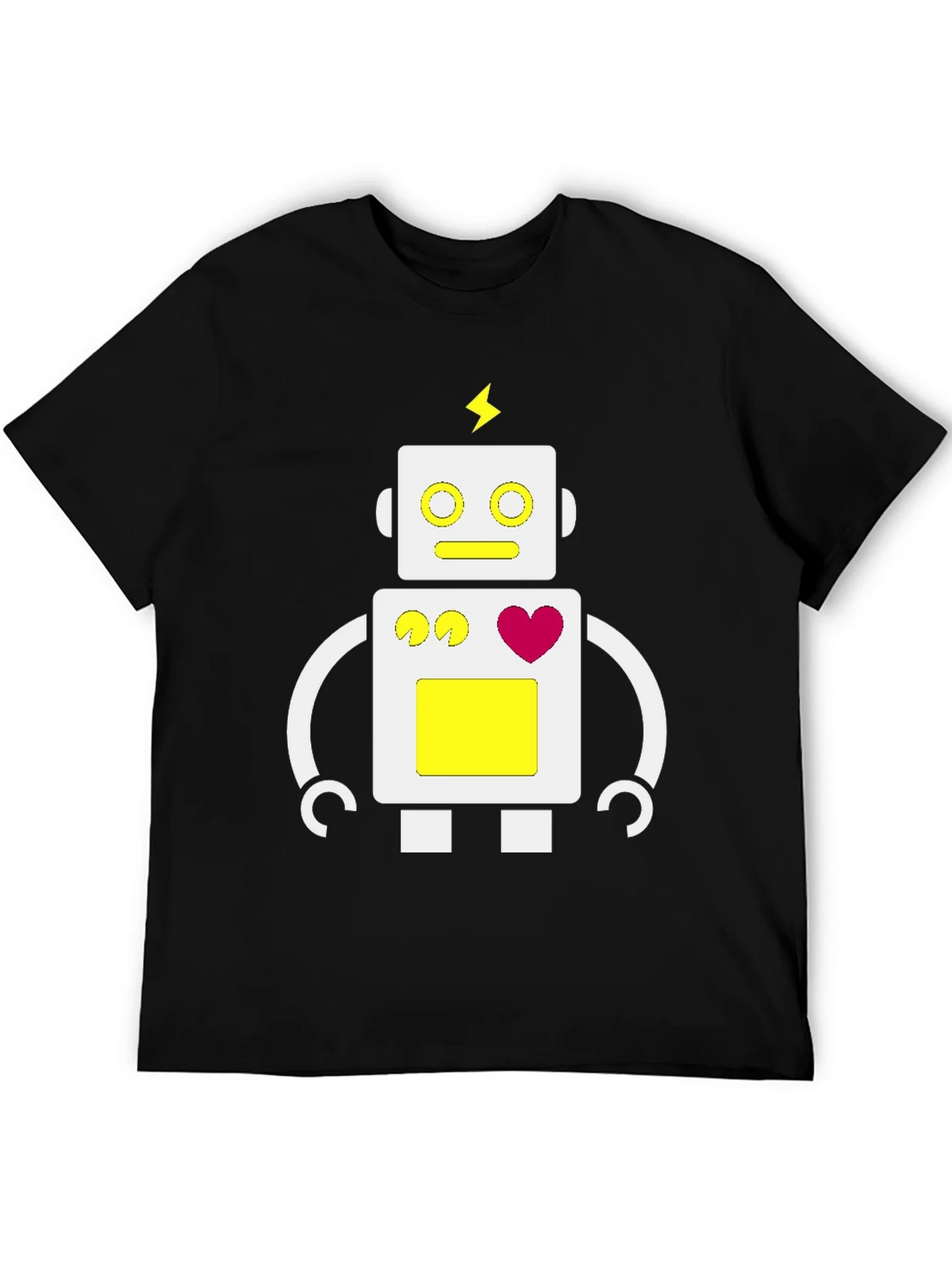 Fun Robot Graphic Tee - Black Cotton Blend product image 8