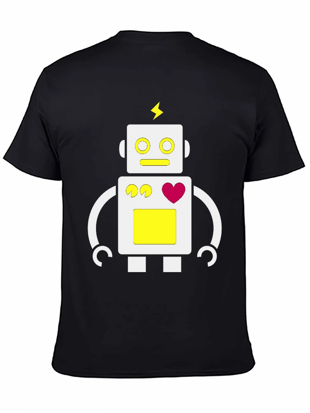 Fun Robot Graphic Tee - Black Cotton Blend product image 7