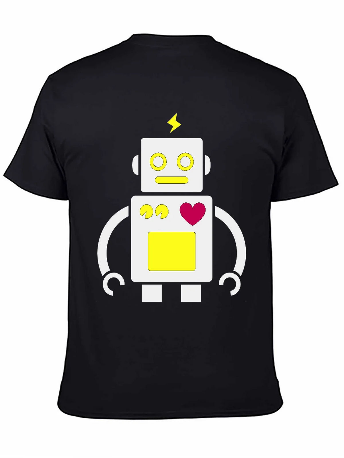 Fun Robot Graphic Tee - Black Cotton Blend product image 7
