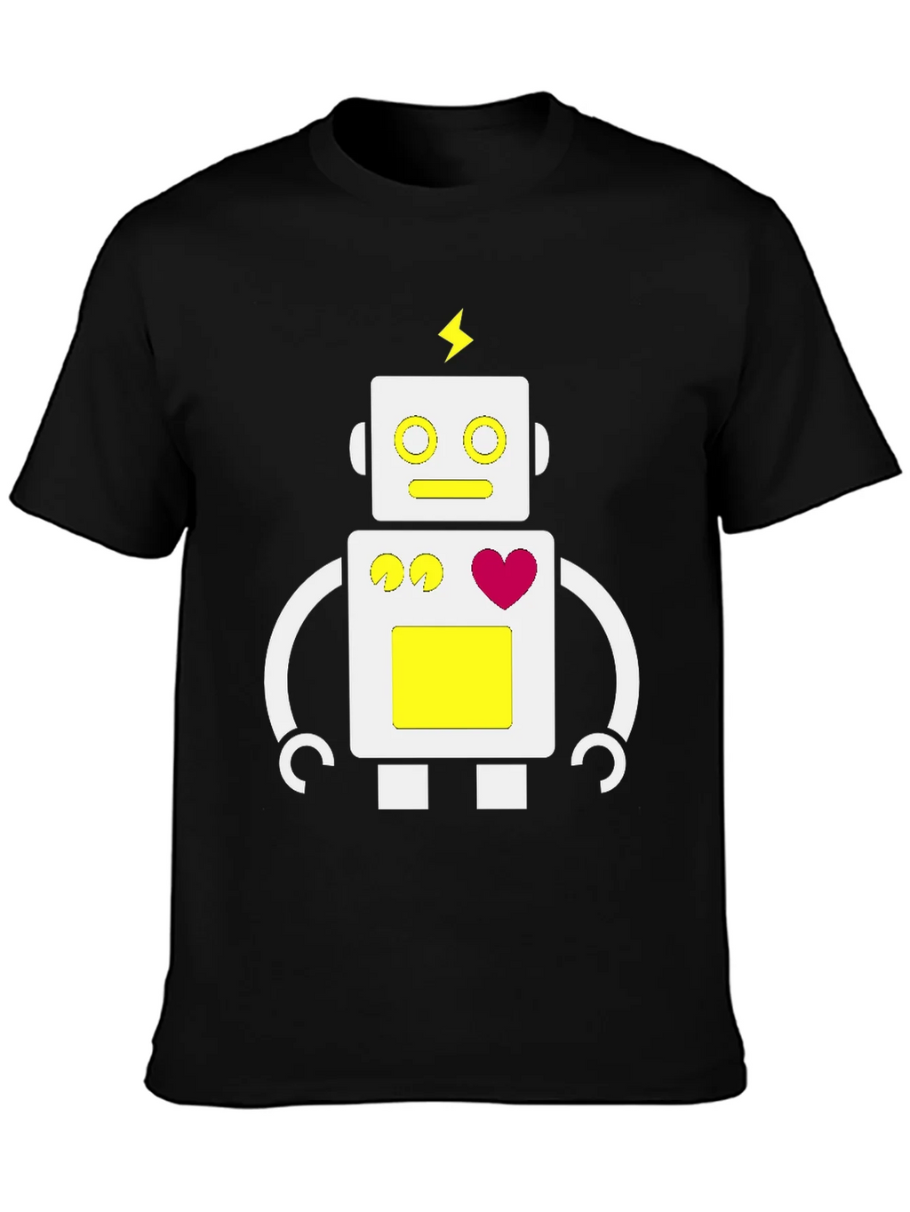 Fun Robot Graphic Tee - Black Cotton Blend product image 6
