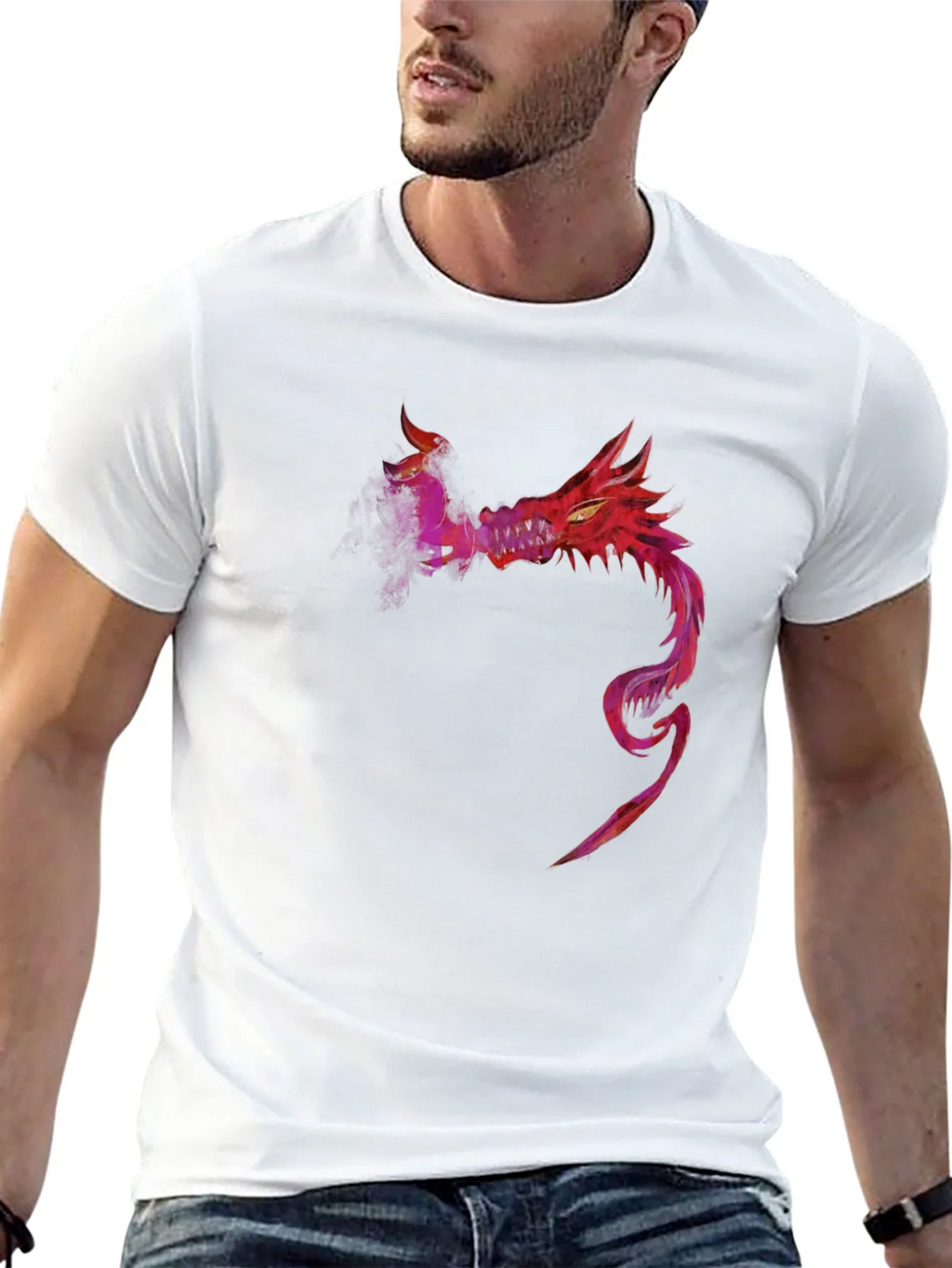 Red Dragon Graphic Tee - Stylish Mens Black T-Shirt product image 12