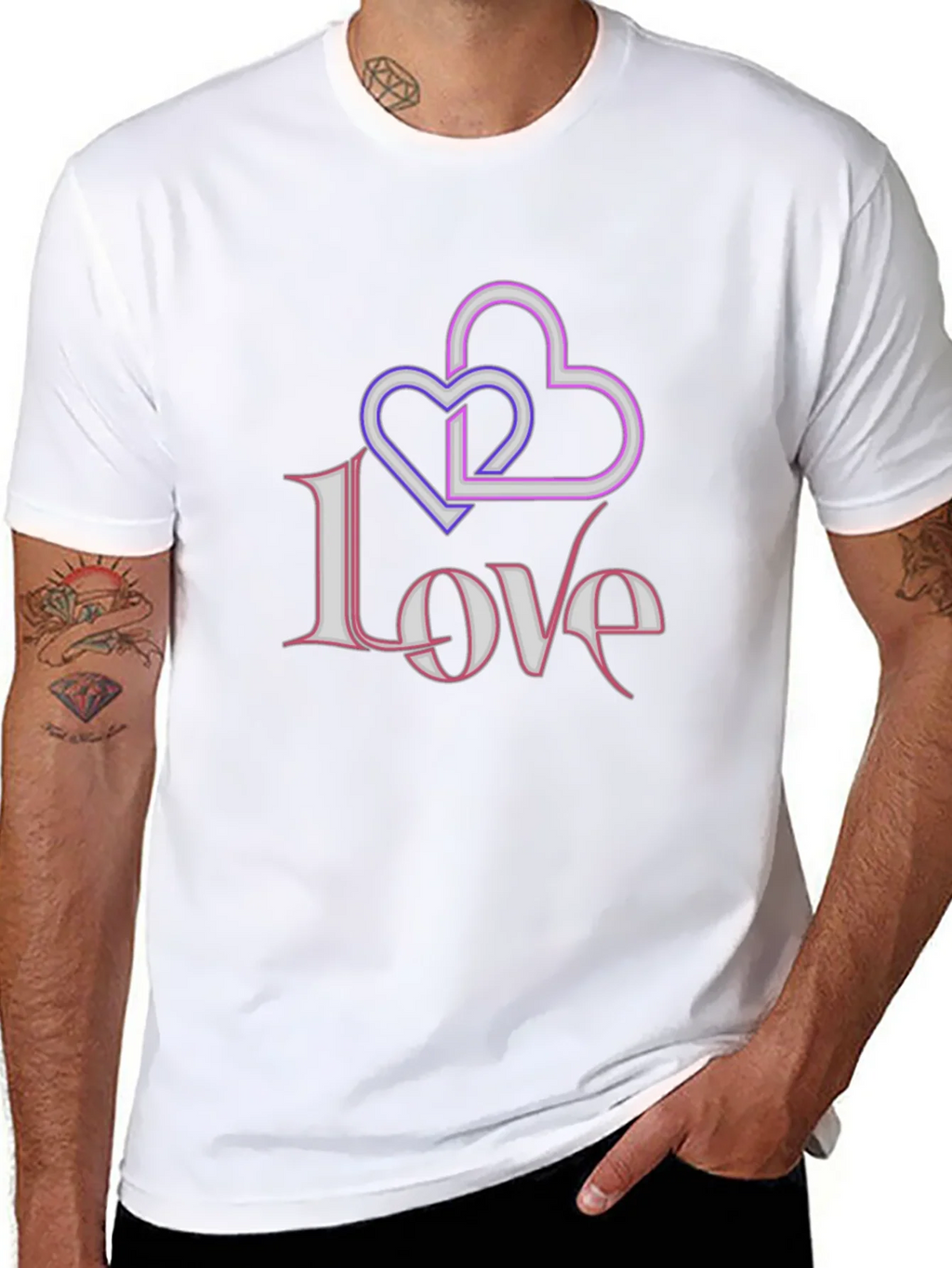 Love Hearts Graphic Black T-Shirt product image 7