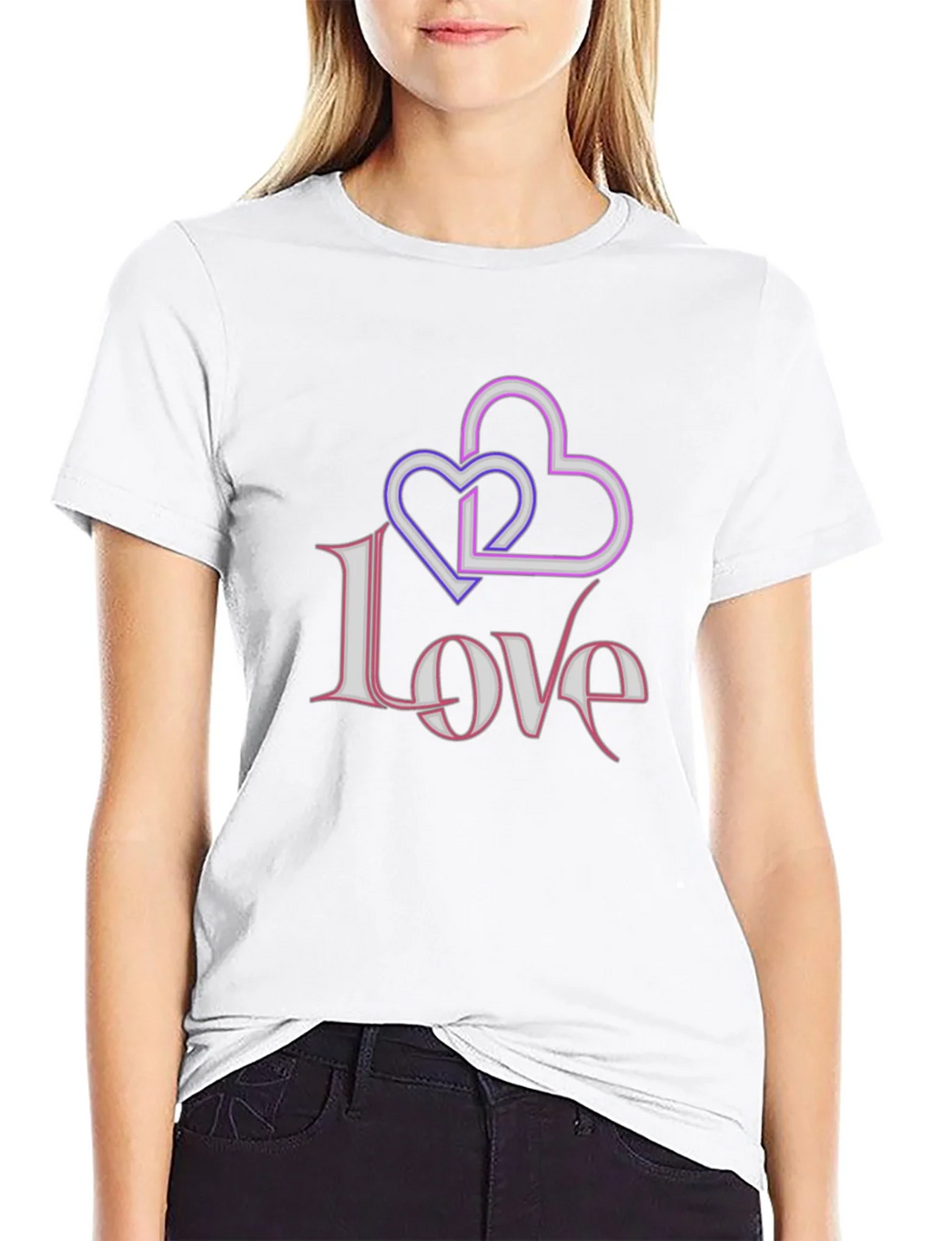 Love Hearts Graphic Black T-Shirt product image 8