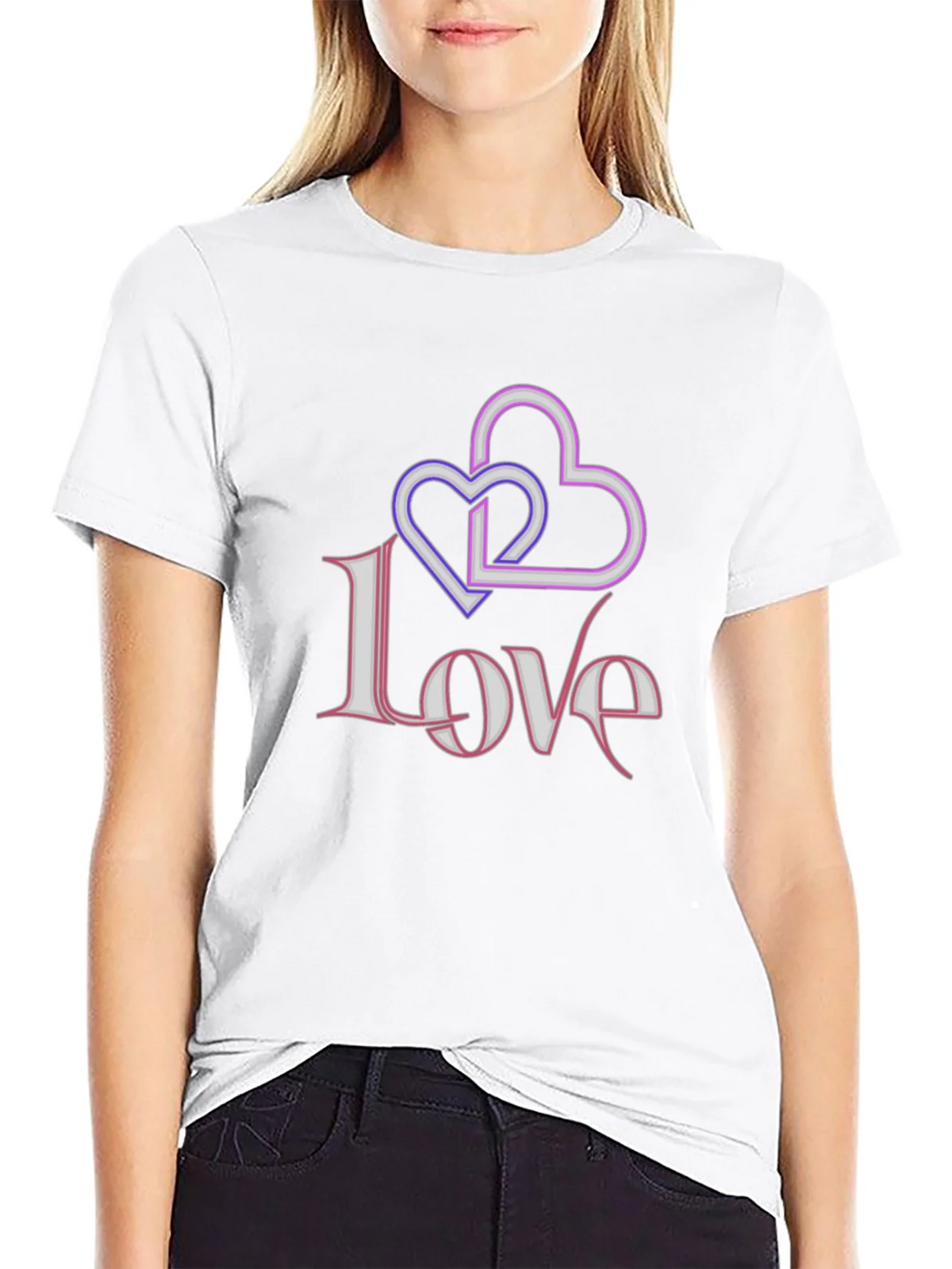 Love Hearts Graphic Black T-Shirt product image 8