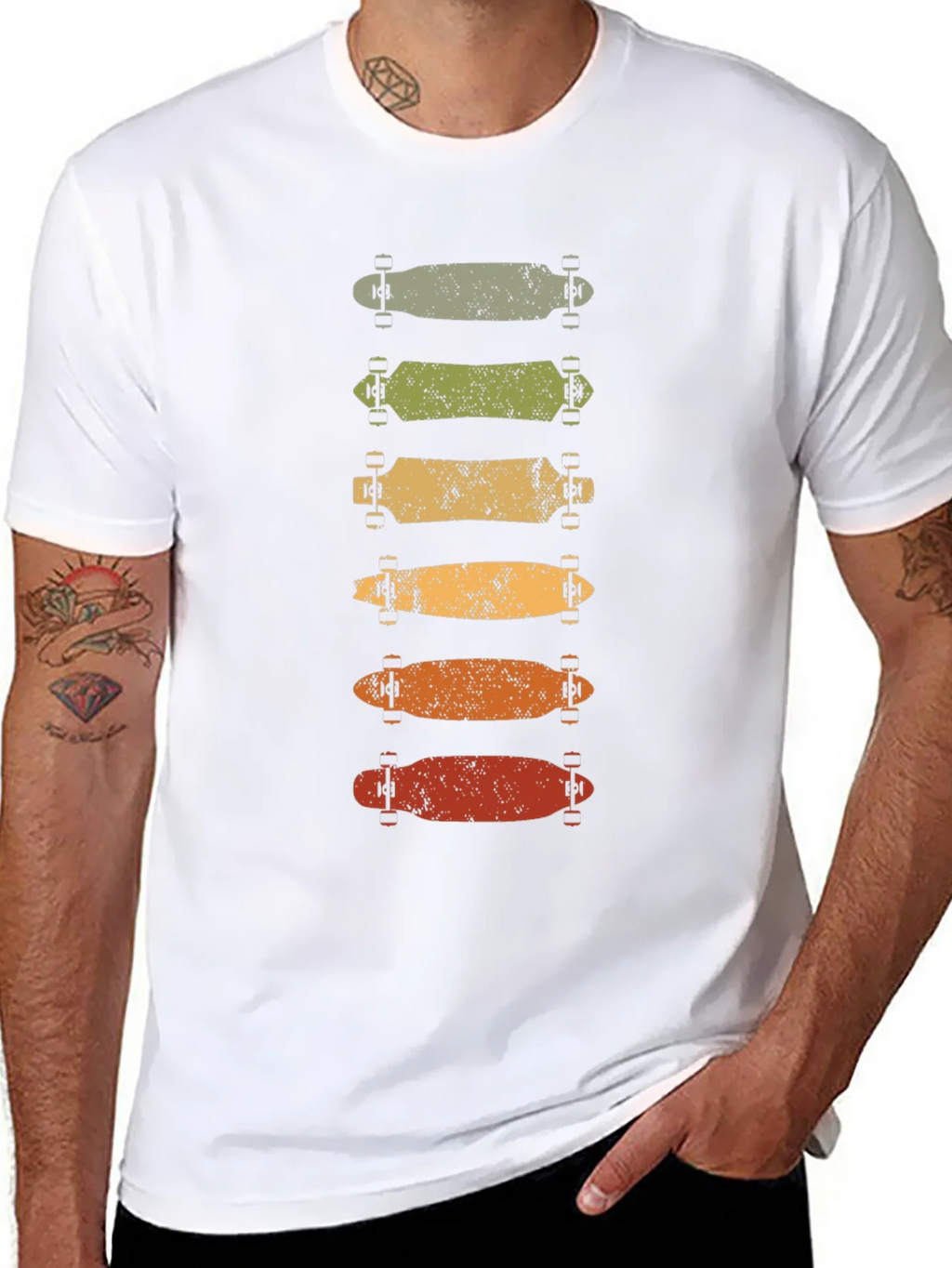 Retro Skateboard Stack Graphic Tee - Black product image 7