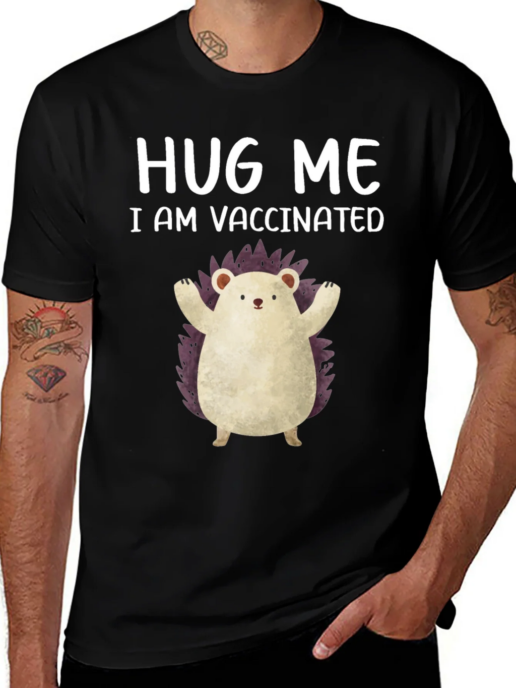 Vaccinated Hedgehog Graphic Tee product image 1