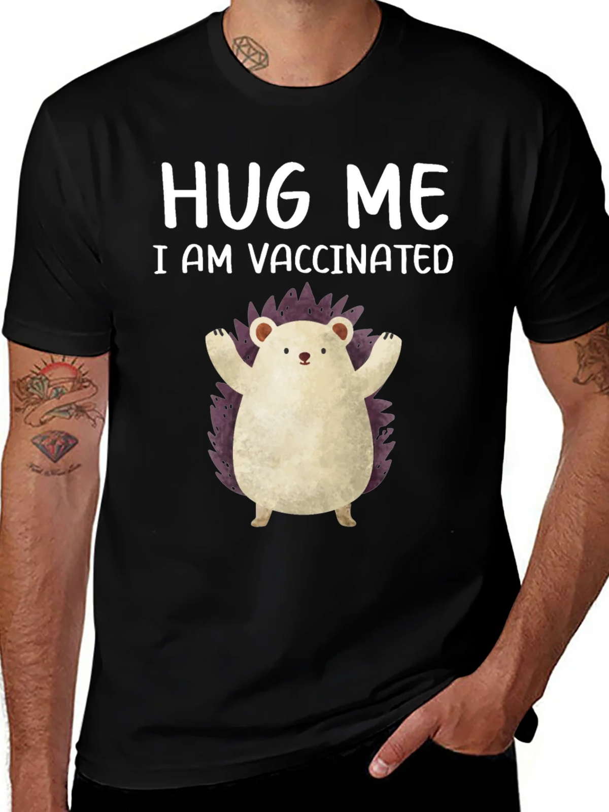 Vaccinated Hedgehog Graphic Tee product image 1